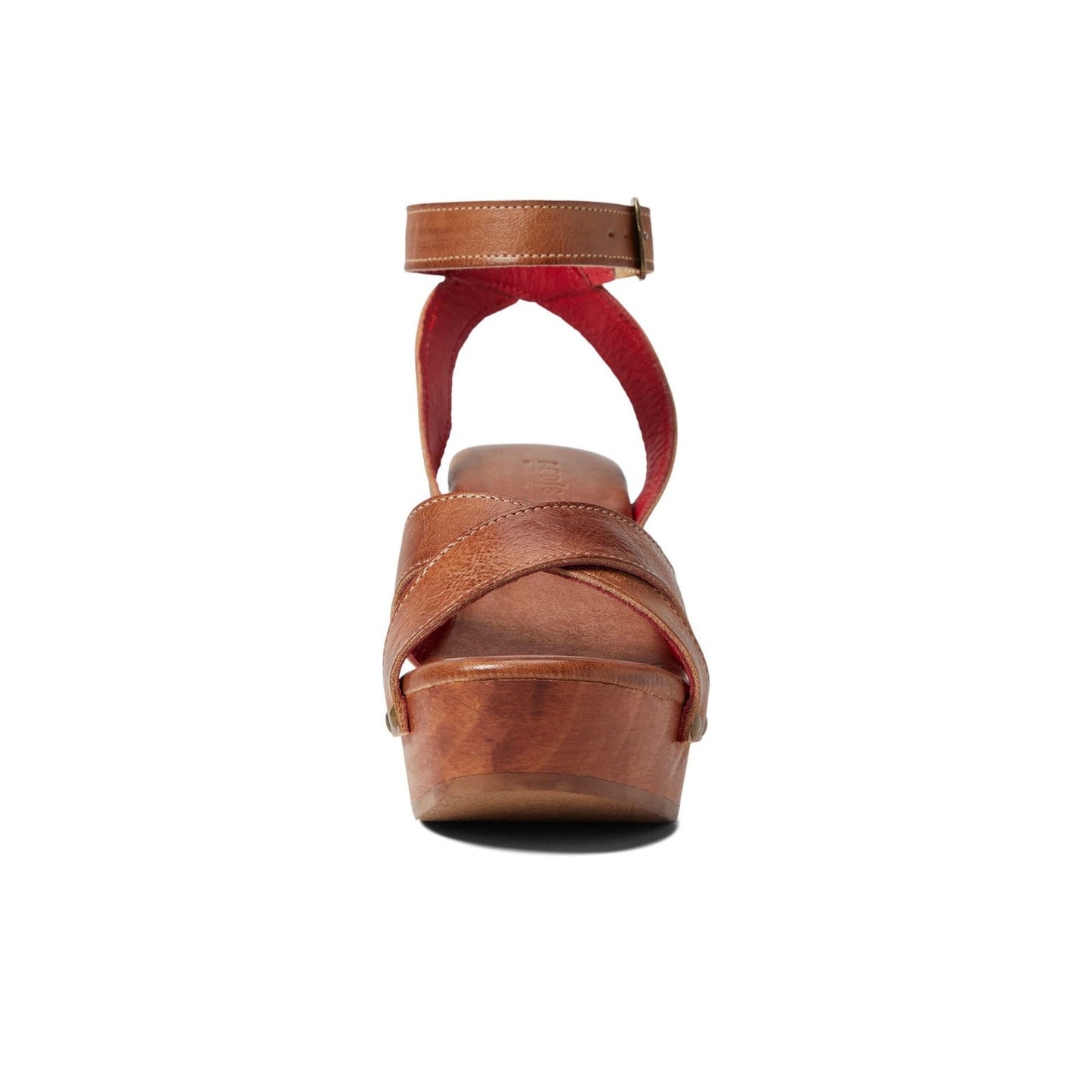 Bed Stu Grettell Platform Wedge Wooden Heel Sandals Tan Rustic -Size 8.5 M