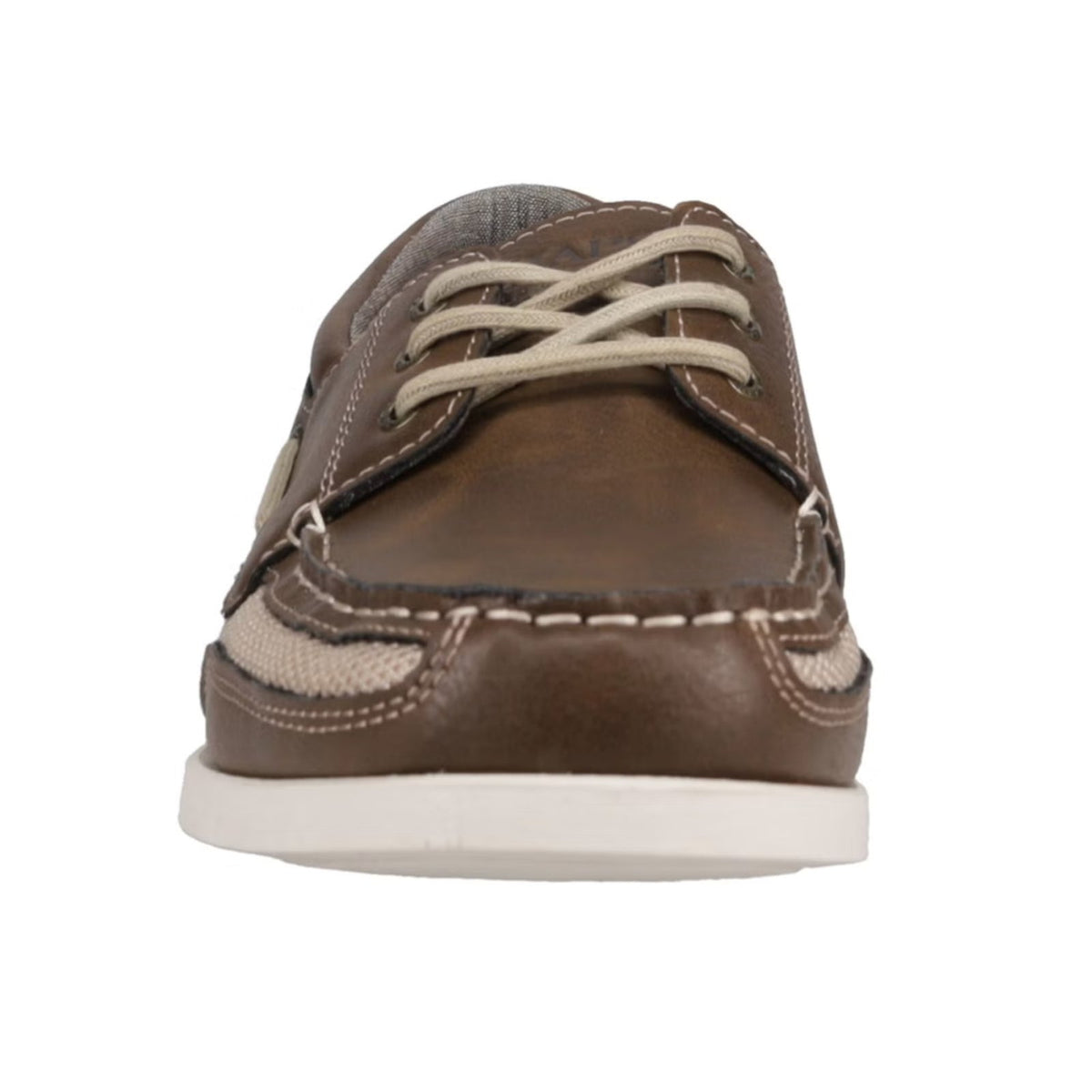 Chaps Kanas Mens Brown Leather Mesh Boat Shoes Casual Lace Up Size 10 M