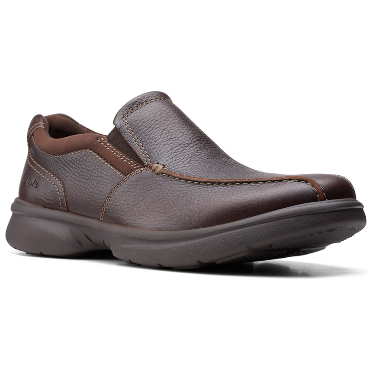 Clarks Mens Bradley Step Brown Tumbled Leather Casual Slip on Shoes Size 9 M