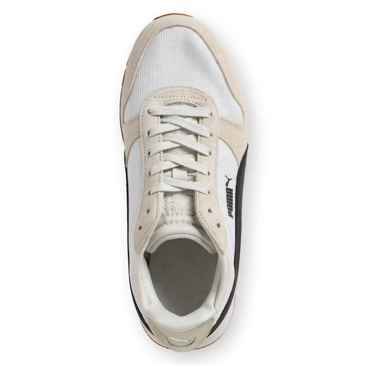 Puma Womens Jogger Sneakers White Black Mesh Suede Size 8.5 Retro