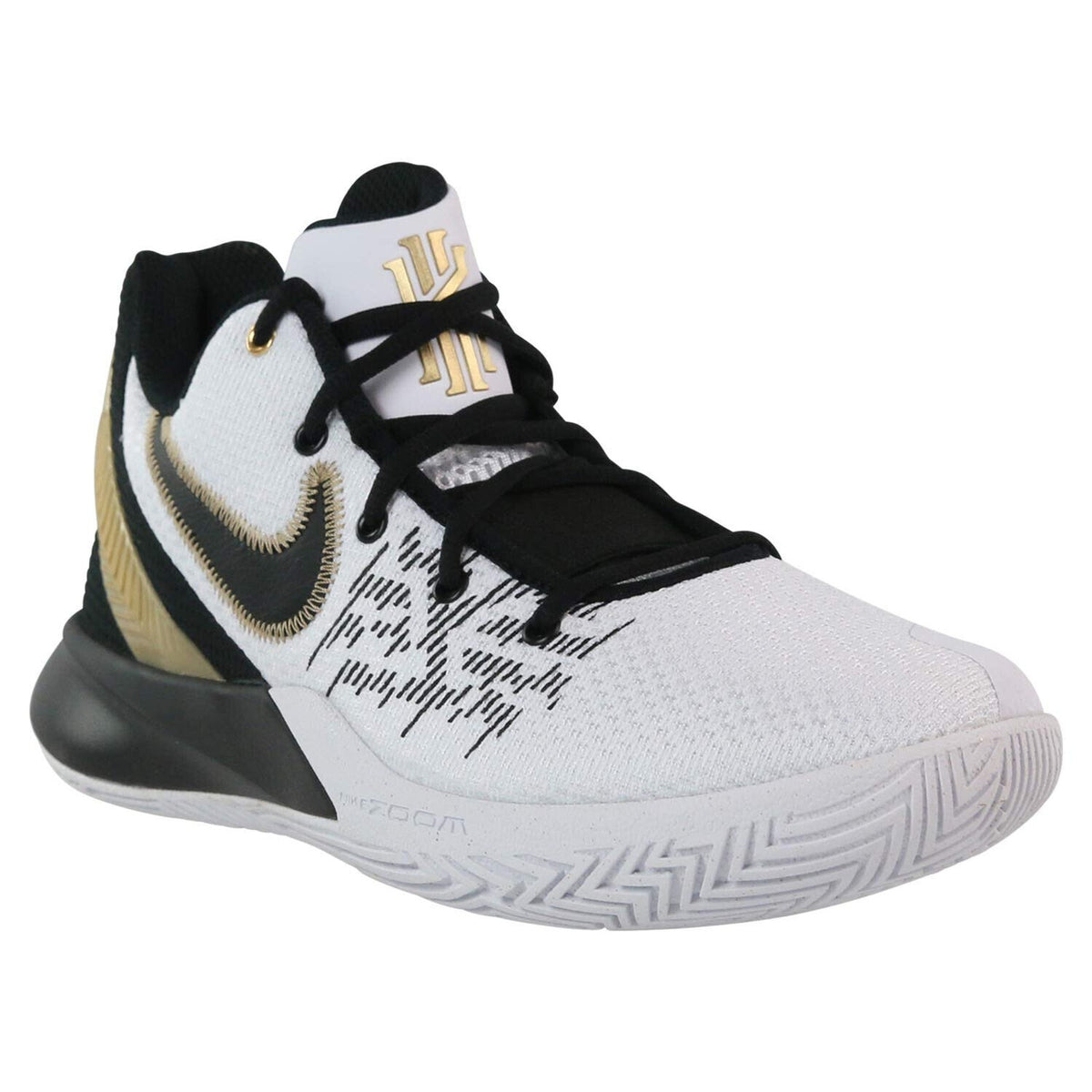 NIKE Men's Kyrie Flytrap 2 Basketball Shoes, White Gold Black Size 10.5 US