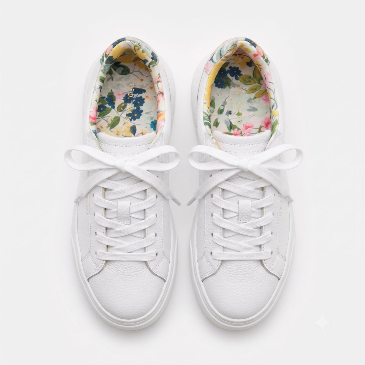 Ted Baker Women's White Leather Sneakers Cushioned Comfortable Size 8 M