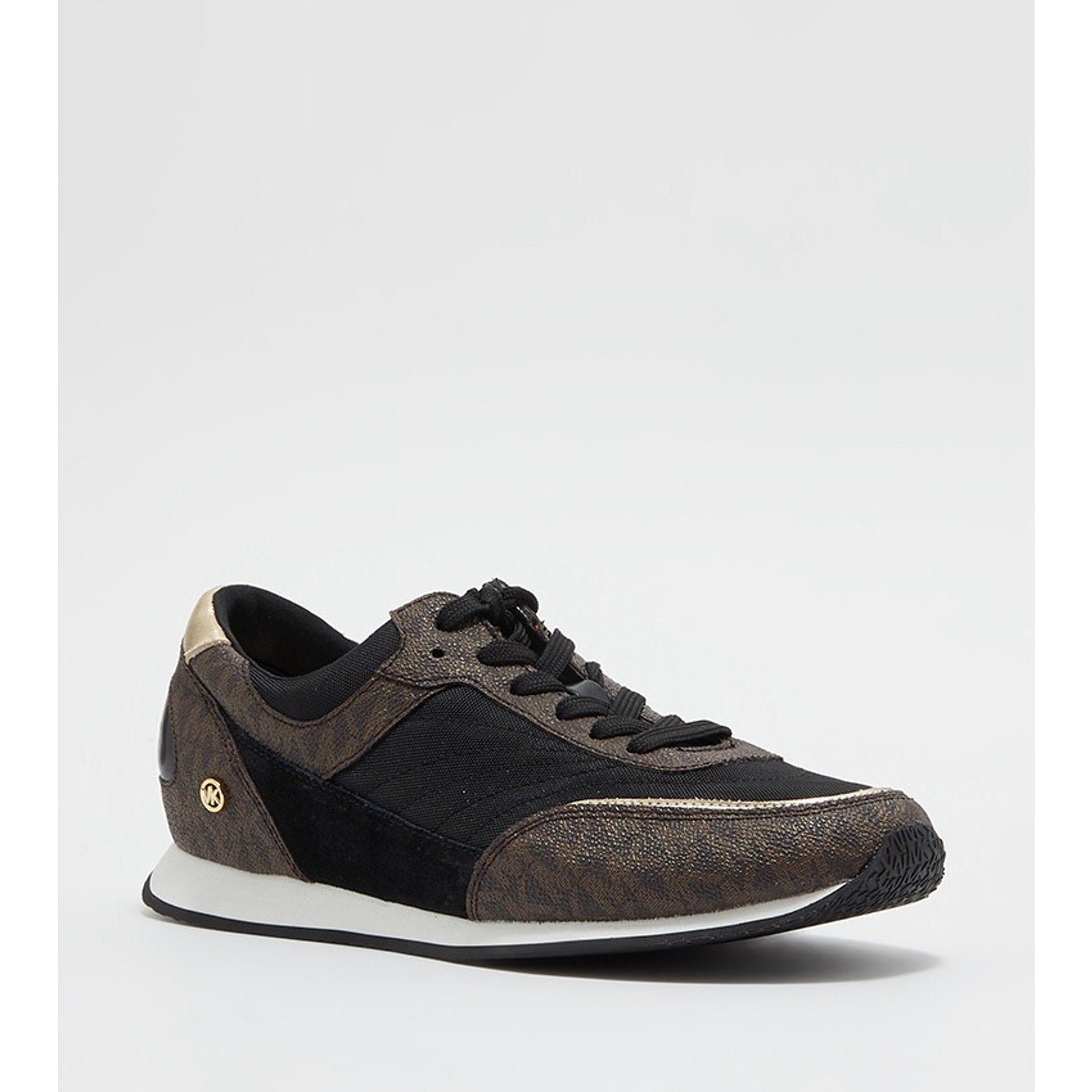 MICHAEL KORS Callan Round Toe Low Top WOMENS Sneakers BLACK/BROWN Size 8.5 M Michael Kors