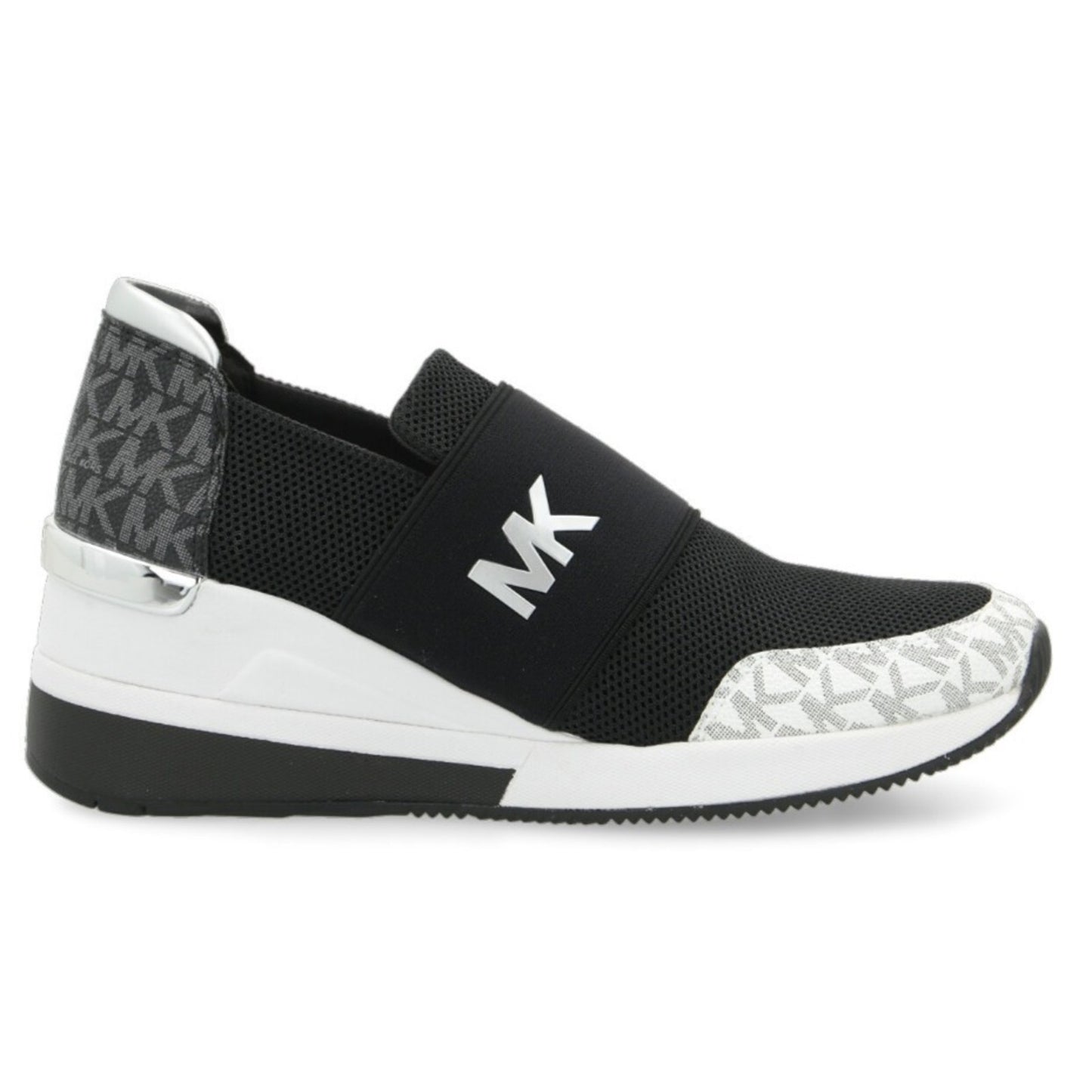 Michael KORS FELIX MESH Black White LOGO Trainer Sneakers Size 9 M
