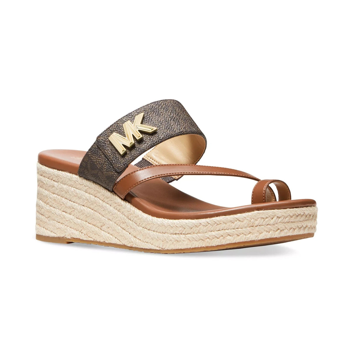 Michael Kors Women's Jilly Espadrille Platform Wedge Sandals NWB Size 9.5 Brown