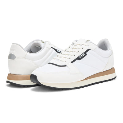 BOSS Kai Retro Low Profile Men's Sneakers Casual Shoes White Mixed Material 8
