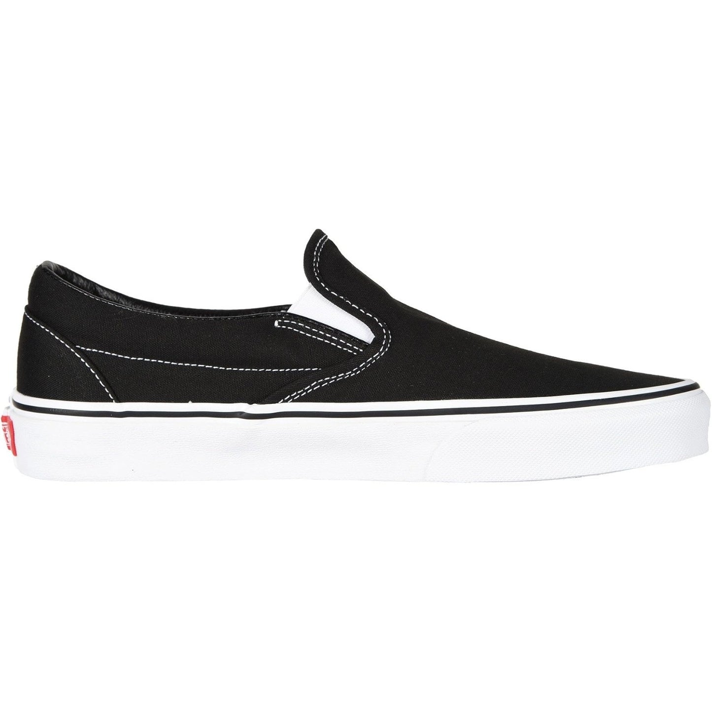 Vans Classic Slip-On Canvas Sneakers Black/White Unisex Size 9 Men / 10.5 Women