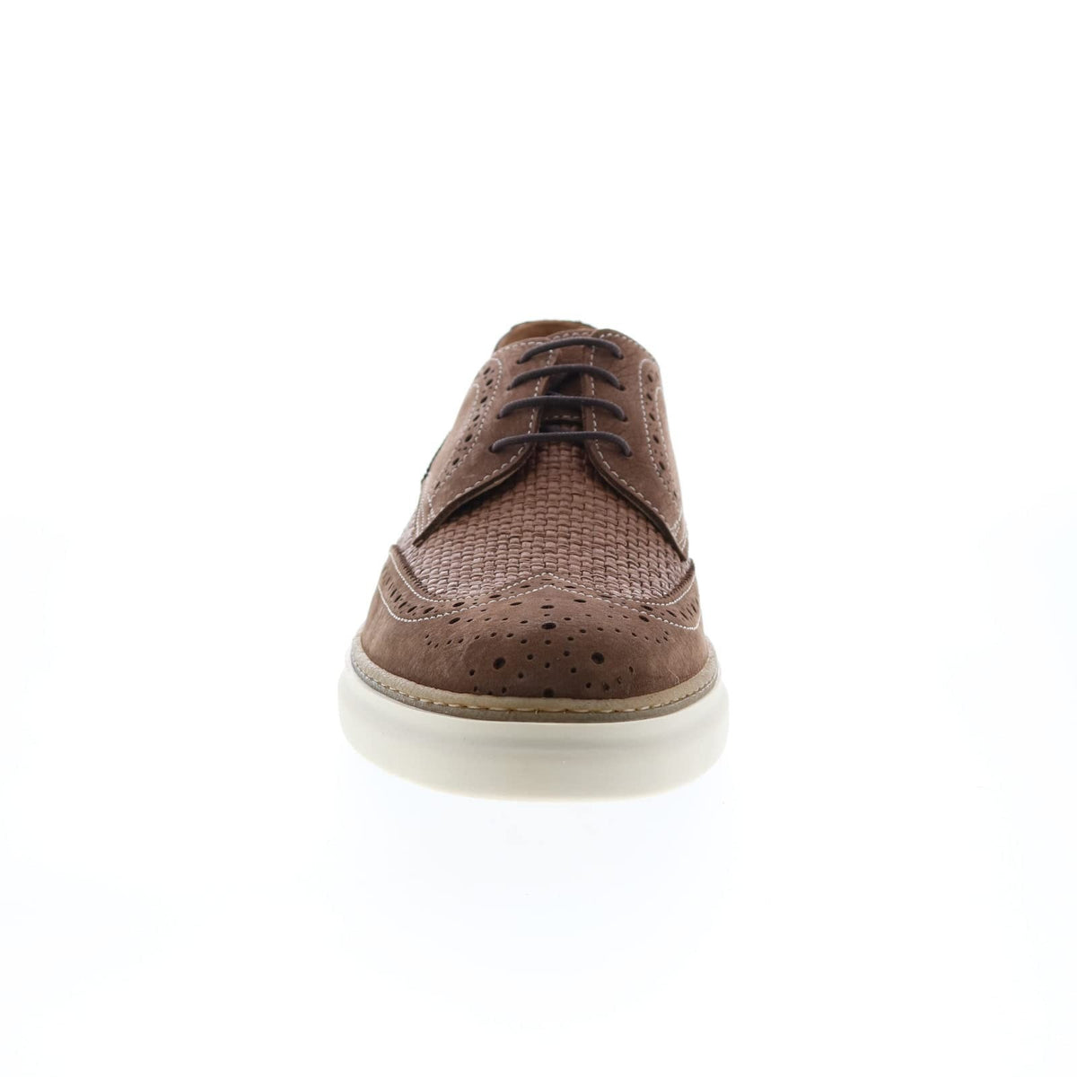 Bruno Magli Salento Raffia Mens Shoes Brown Oxfords Made in Italy Size 10.5 M
