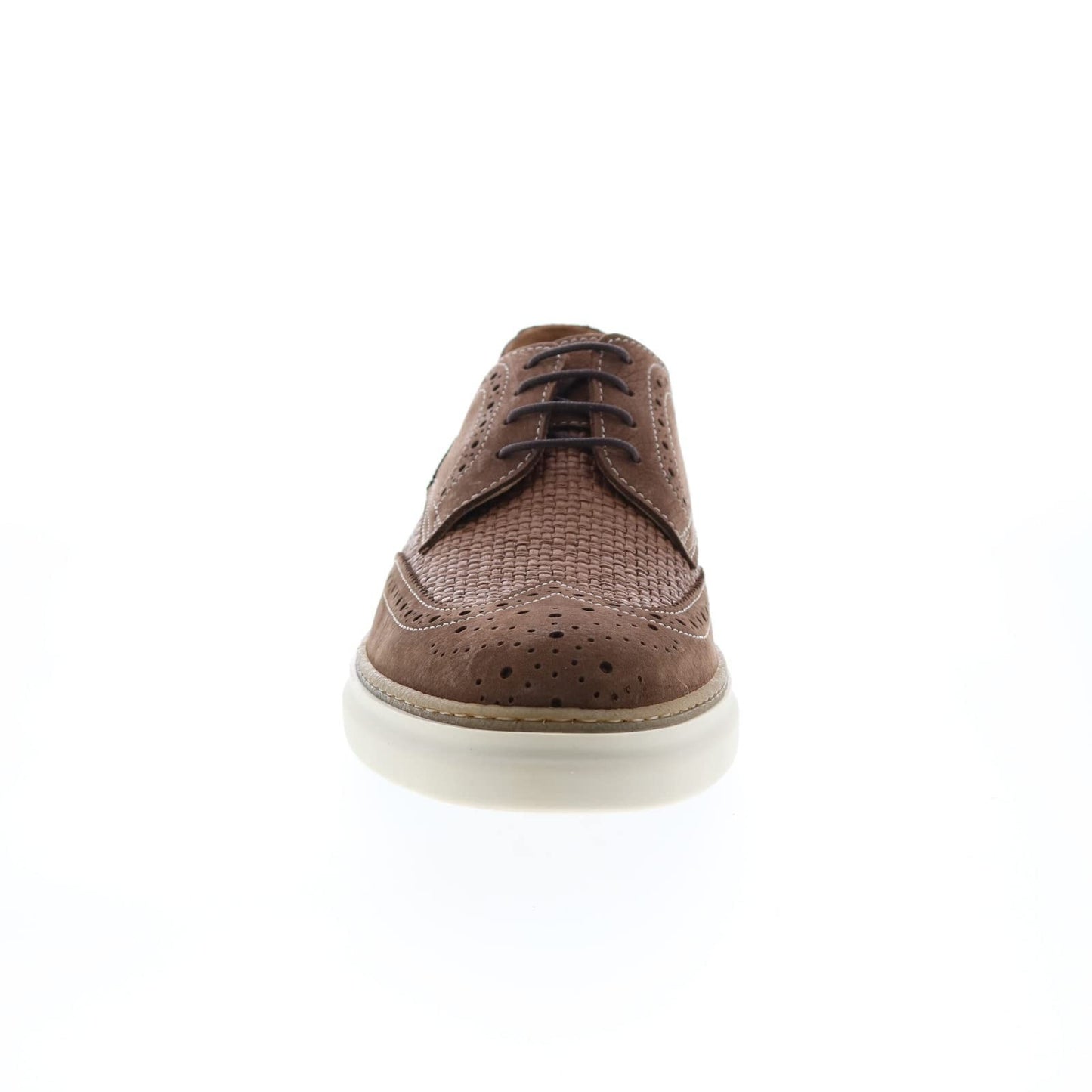 Bruno Magli Salento Raffia Mens Shoes Brown Oxfords Made in Italy Size 10.5 M