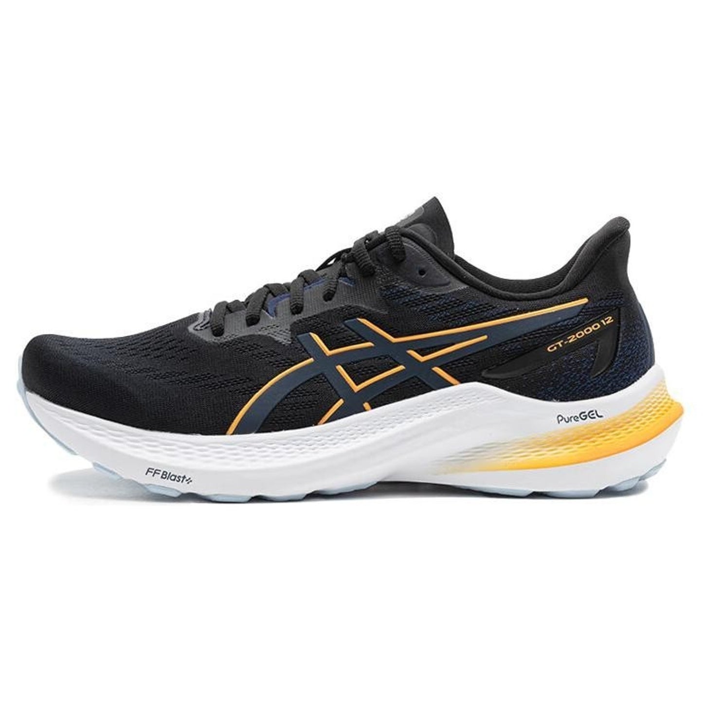 ASICS Men's GT-2000 12 Running Shoes Black / Fellow Yellow 11.5 M