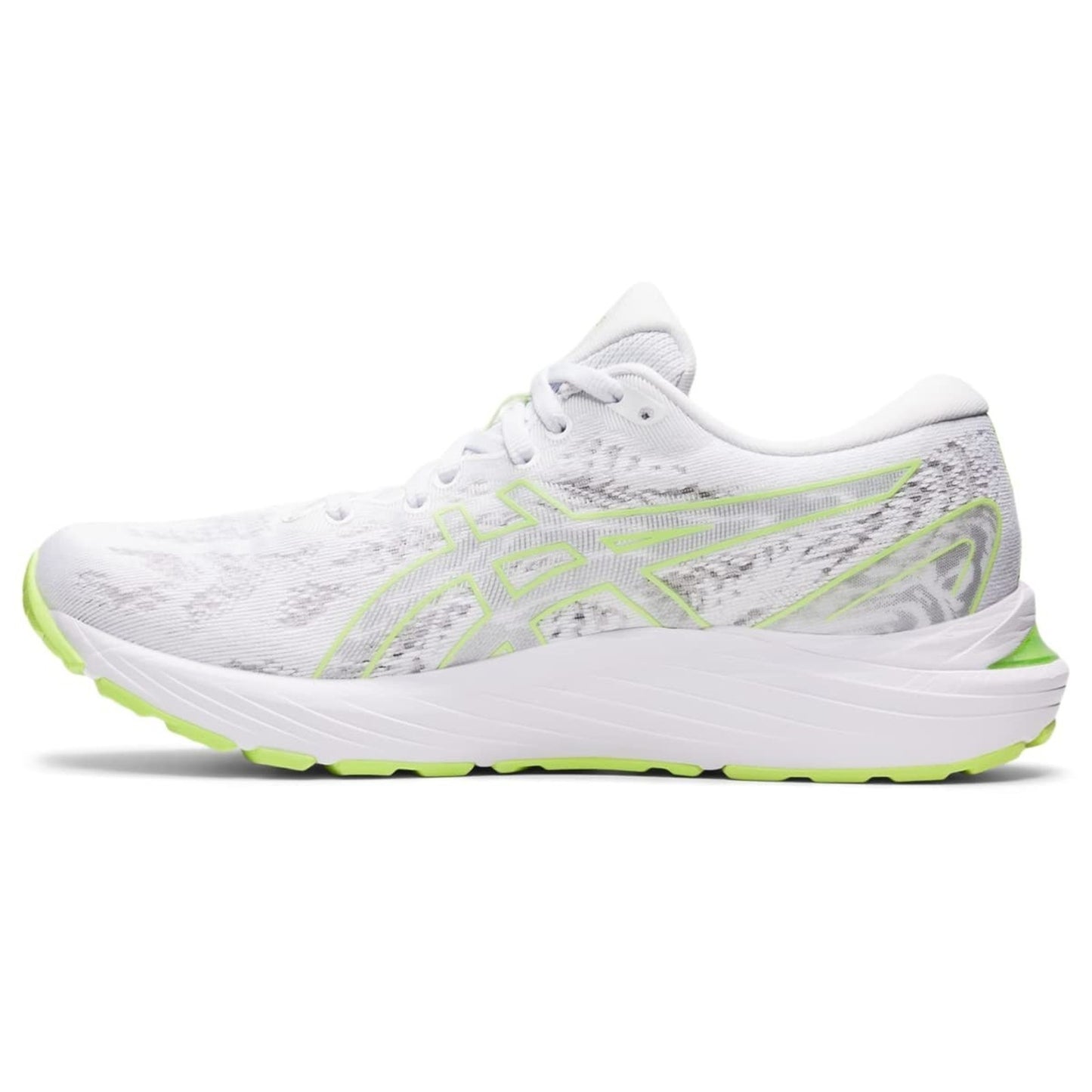 ASICS Women's Gel Cumulus 23 Running Shoes, White/Lime Green 8.5 B