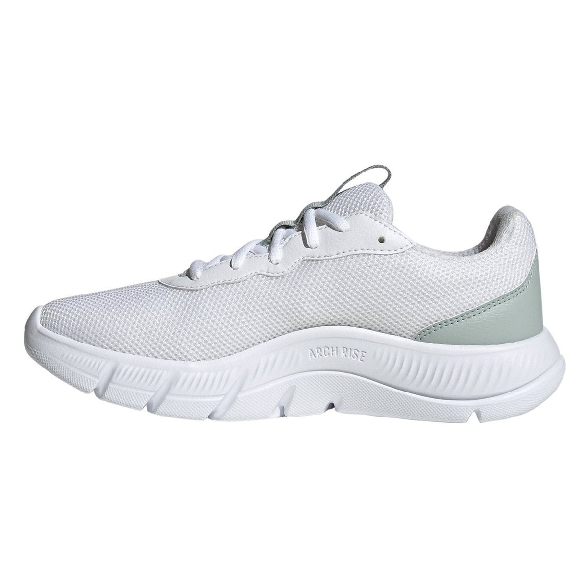 adidas Cloudfoam Flex Laces Women Everyday Wear Walking Shoe White 8 Wide Fit