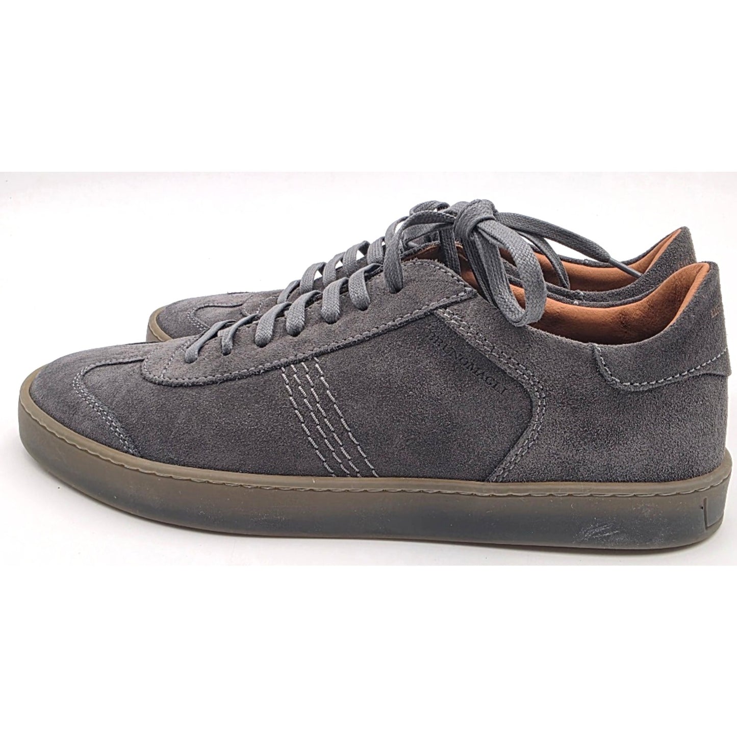 Bruno Magli Bono Mens Gray Leather Lifestyle Sneakers Shoes 8 US 41.5 EU