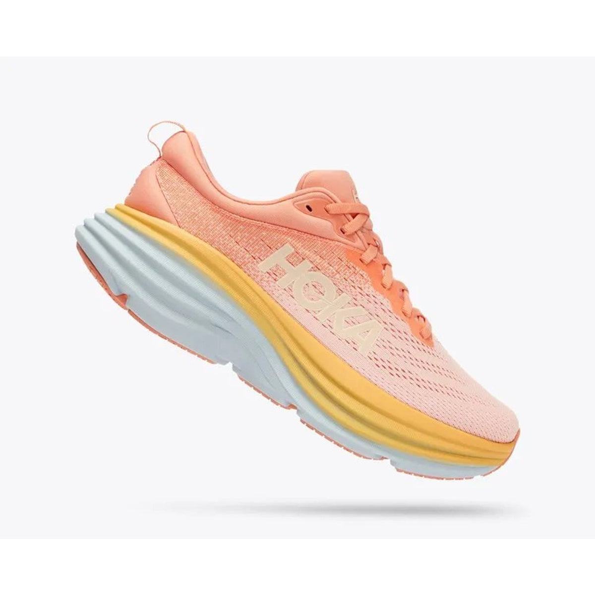 HOKA ONE ONE Bondi 8 Men's Running Shoe Peach Yellow Size 11 D Wide
