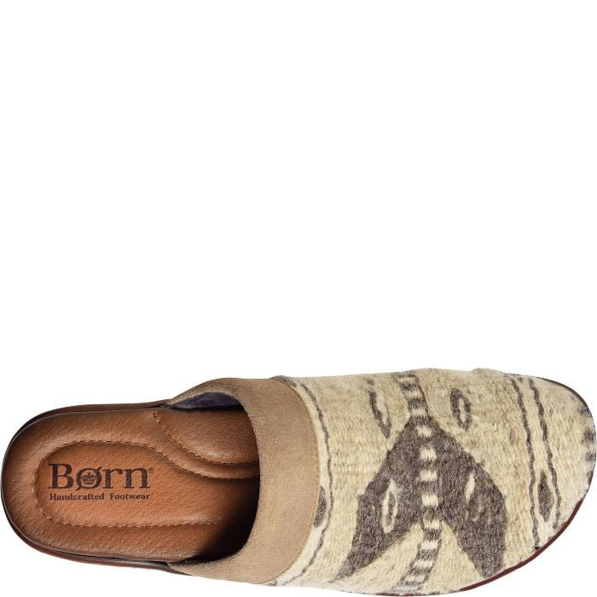 Born Bandy Taupe Birch Blanket Wool Womens Clogs Shoes Mules size 7