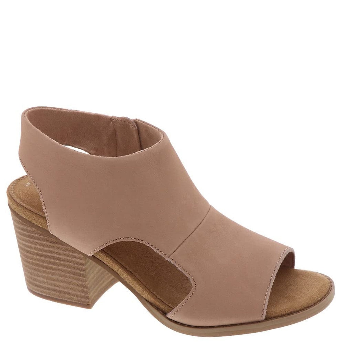 TOMS Eliana Block Heel Sandals Buck Brown Leather Elegant Heels Women's 11 M