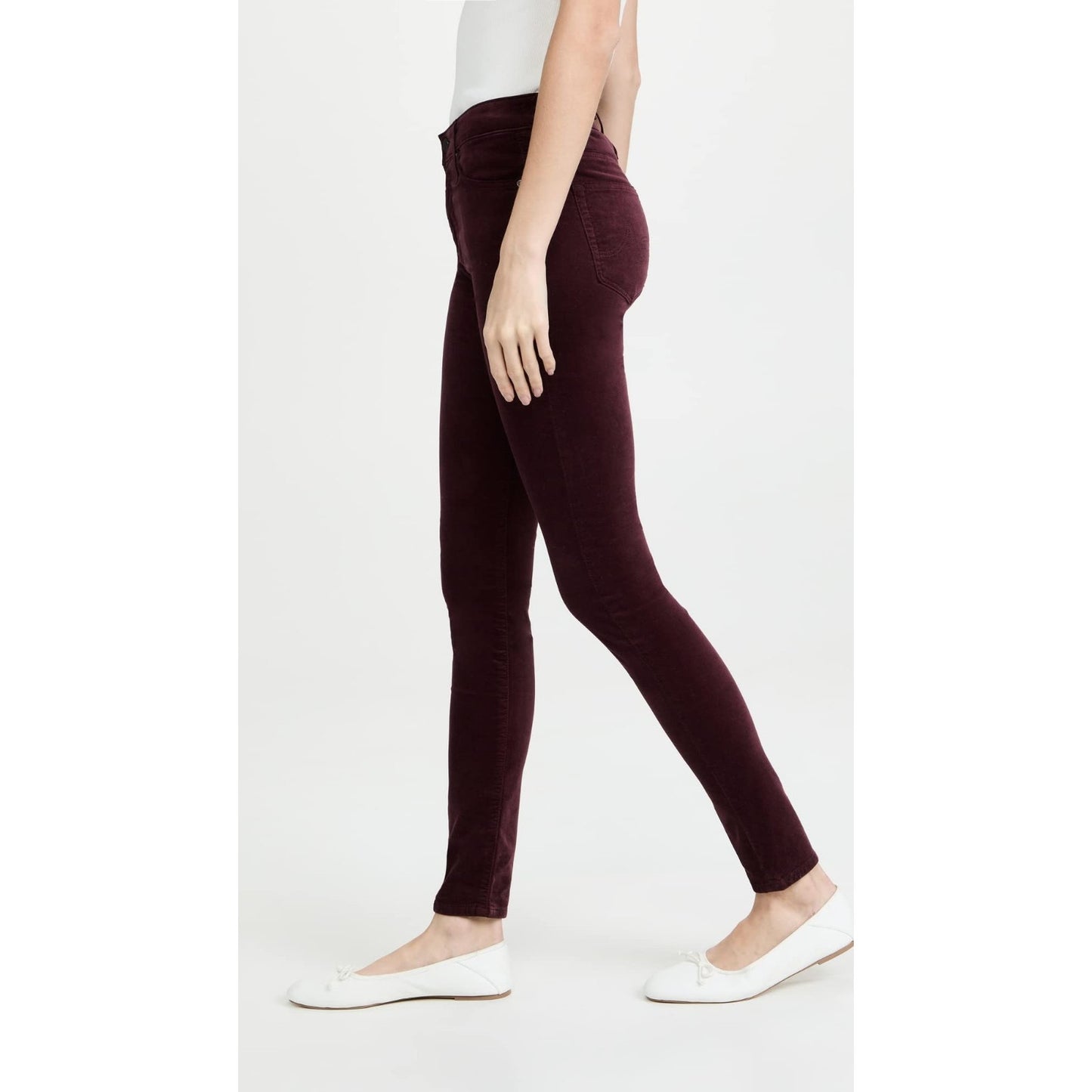 AG Adriano Goldschmied The Farrah Skinny High Rise Skinny Jeans Burgundy Size 26