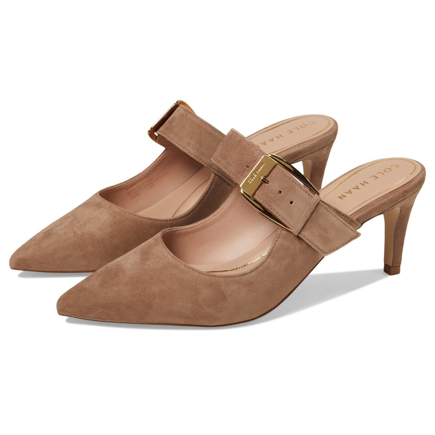 Cole Haan Vandam Buckle Mule 65 mm Light Whiskey Suede 9.5 M