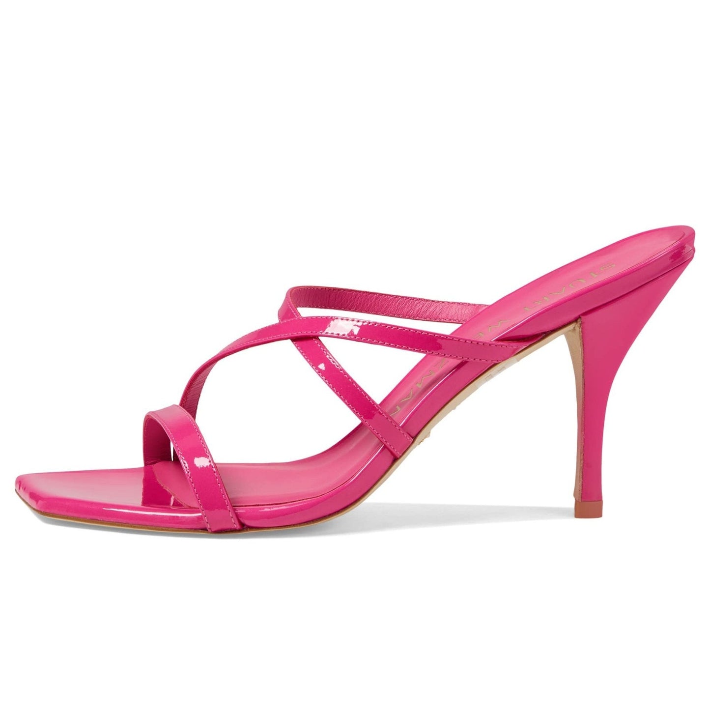 Stuart Weitzman Strapeze 85 Women's Pink Sandals Magenta Patent Leather 9 B