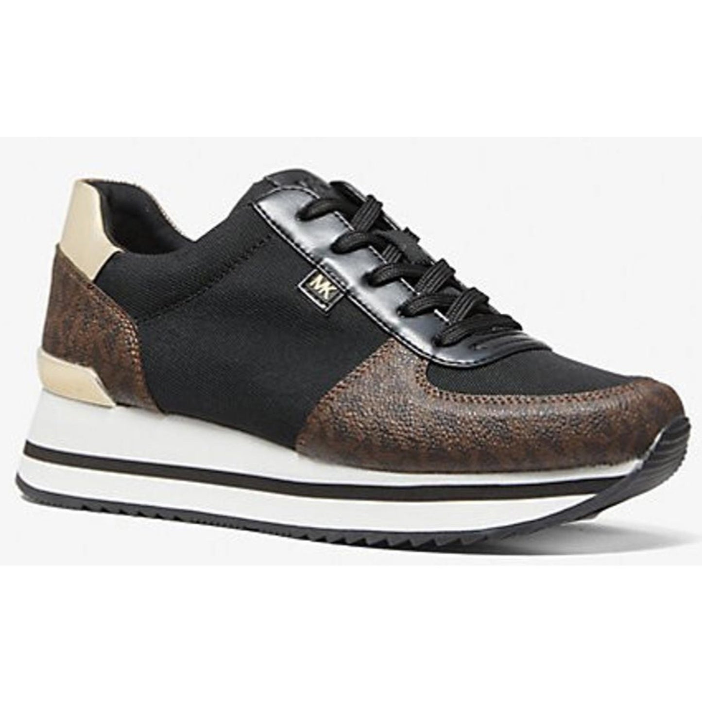 Michael Kors Monique BlackMesh Trainer Sneakers Brown Size 5.5 M