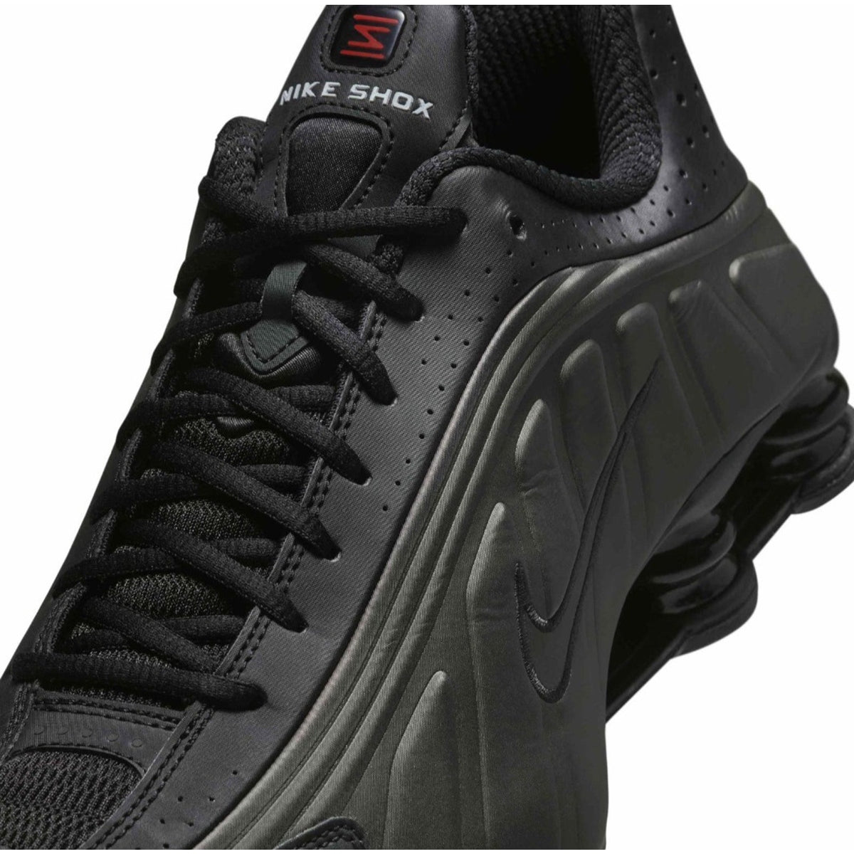 NIKE SHOX R4 Triple Black Bright Crimson Black Men's Running Shoes 11 M