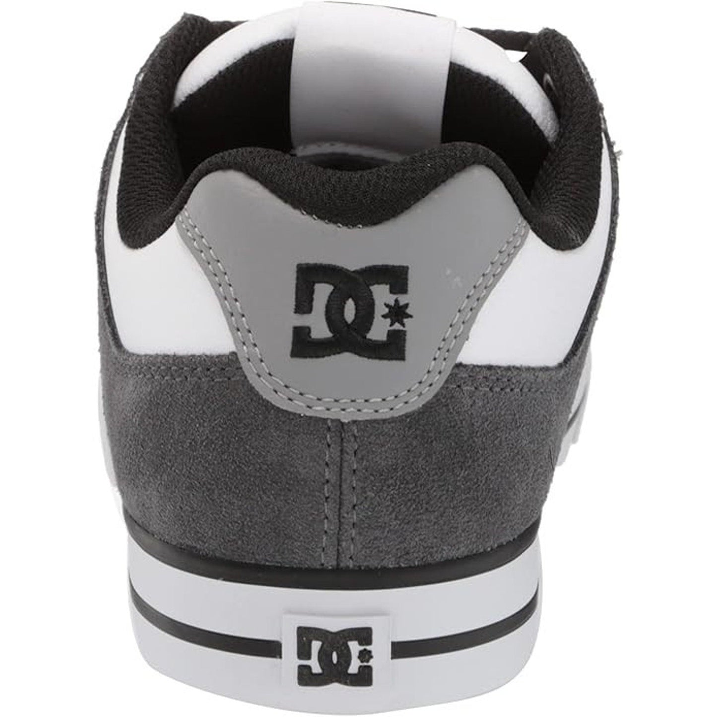 DC Men's Pure Casual Low Top Skate Shoe, Grey/Grey/White, 12.5 M DC