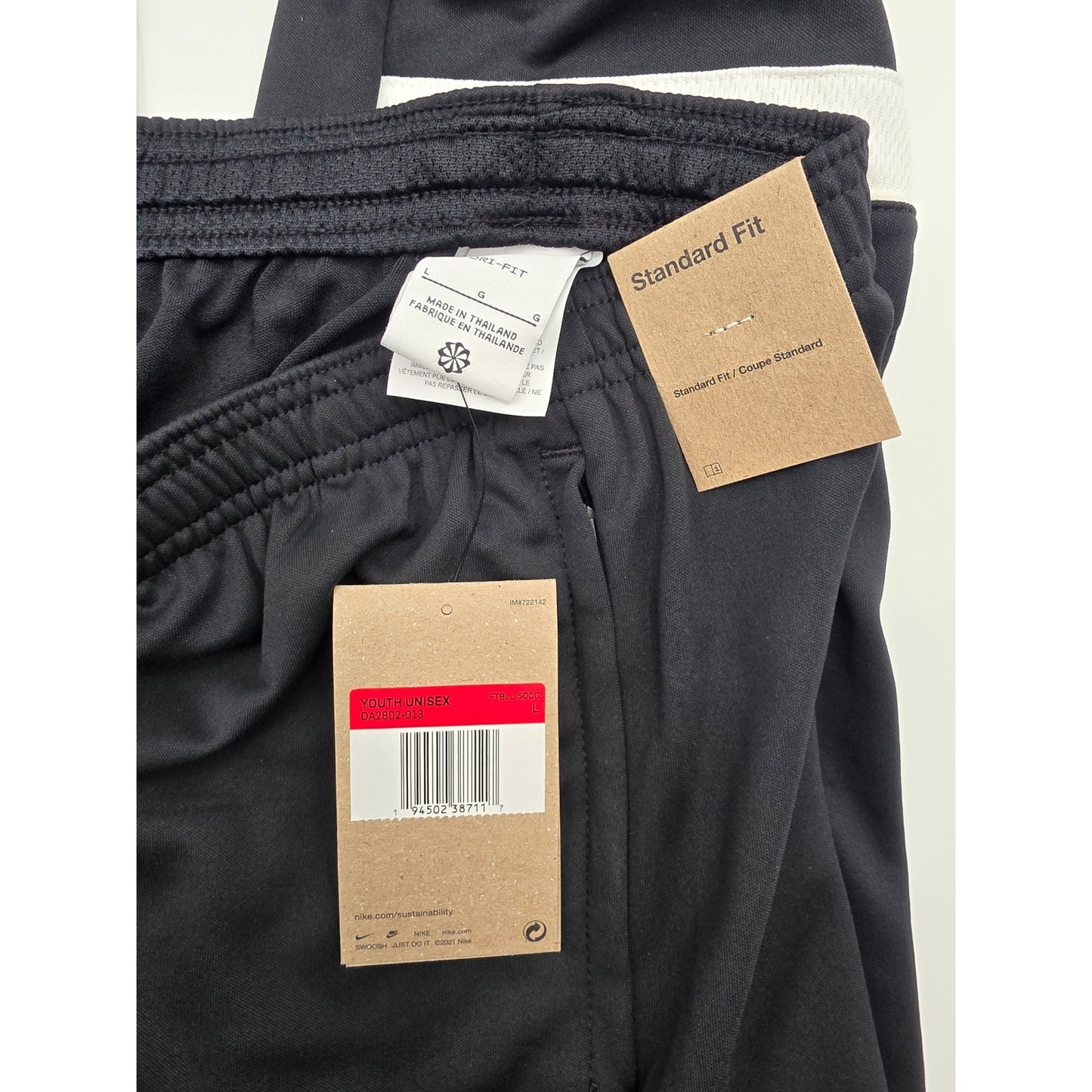 Nike Dri-FIT Academy Big Kids' Soccer Pants Zippered Pocket Black Large