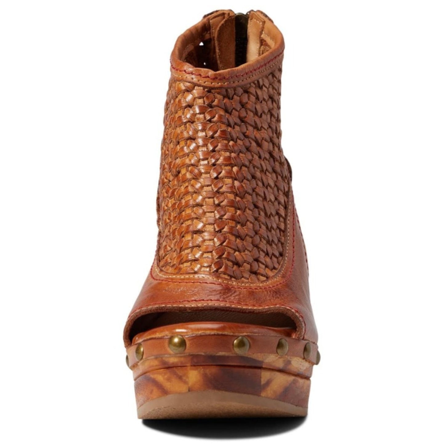 Bed Stu Odetta Women Brown Leather Braided Platform Block Heel Sandals Size 10 M