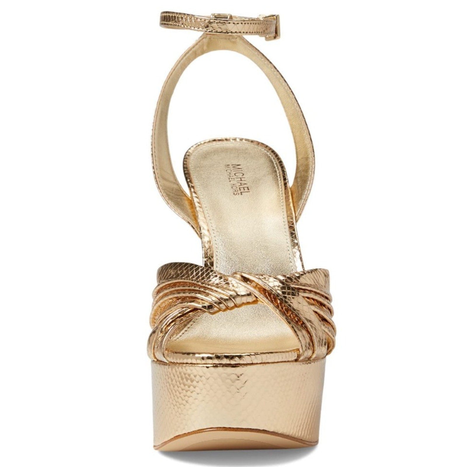 Michael Kors Selena Women Platform Sandal Pale Gold High Heels Pumps Size 8.5 M Michael Kors