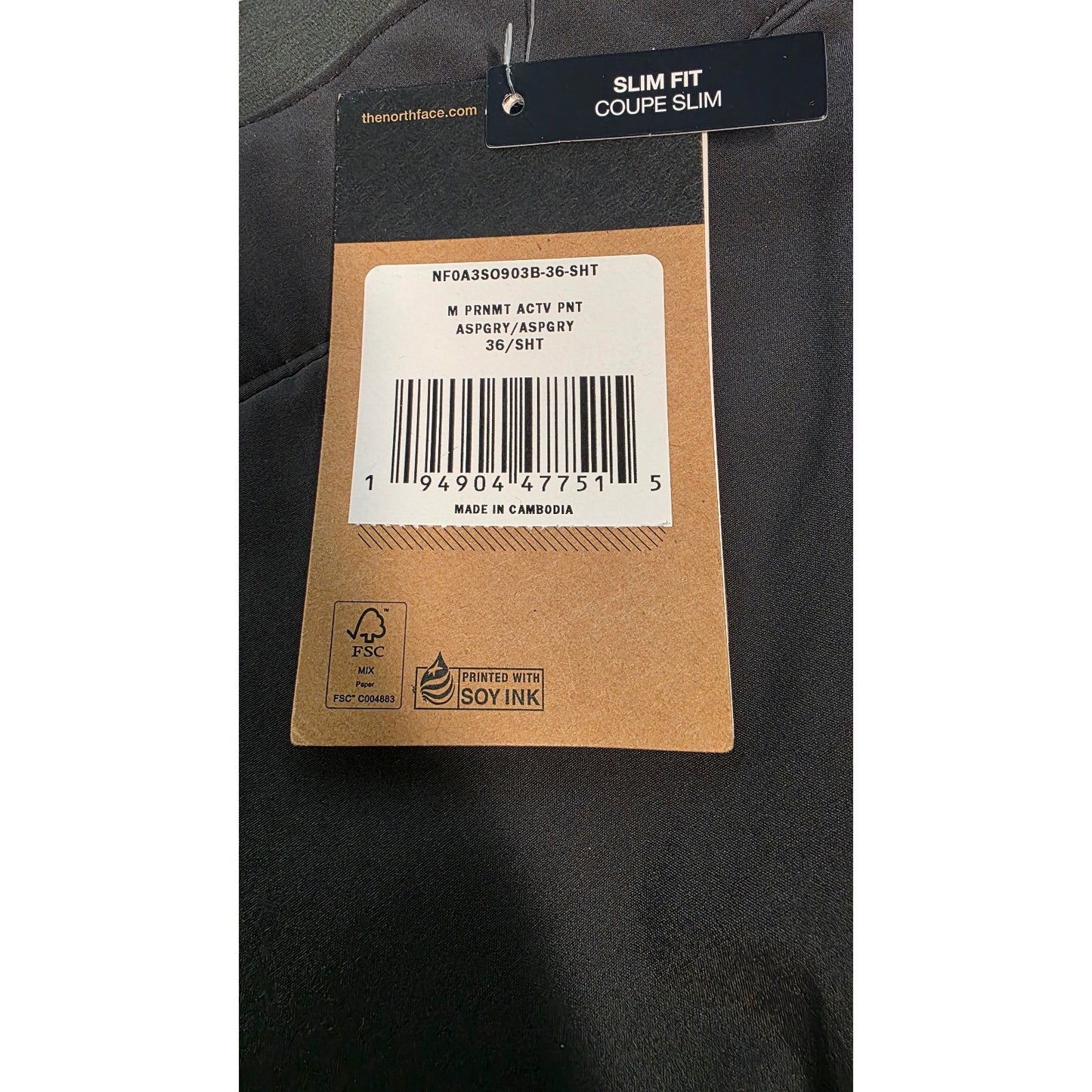 The North Face Paramount Active Pant, Asphalt Grey/Asphalt Grey, 36x30 Short