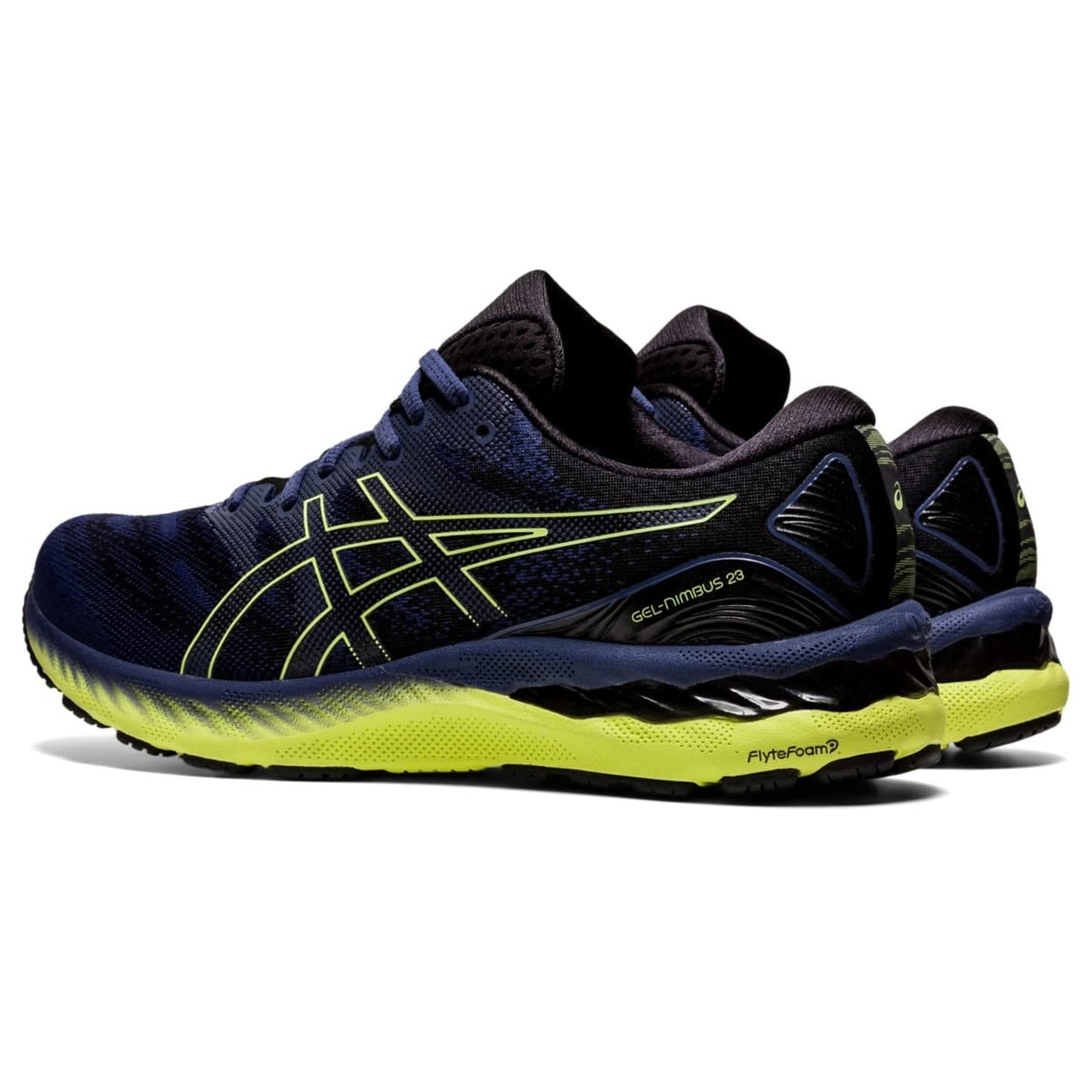 ASICS Men Gel Nimbus 23 Running Shoes Thunder Blue/Glow Yellow 7 B