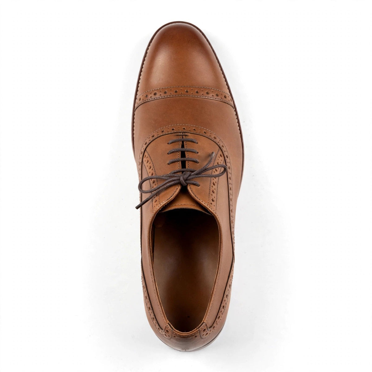 Johnston & Murphy Tabor Quarter Brogue Tan Leather Oxford Dress Shoes 11W