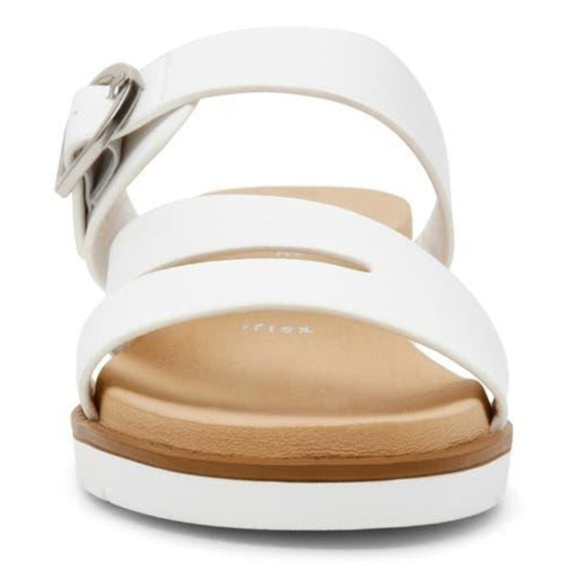 Anne Klein Lalasa Womens Wedge Sandal White Buckle Strap Size 8.5