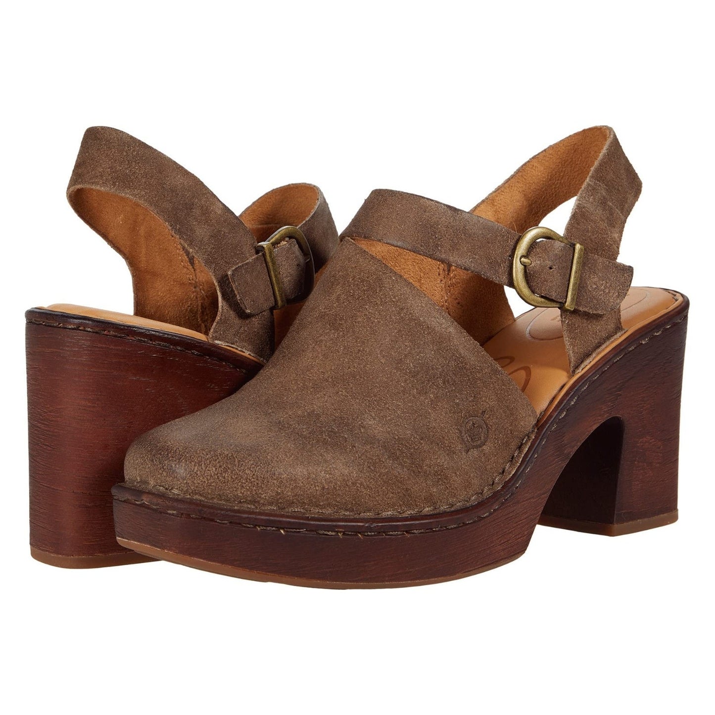 BORN Devlyn Taupe Distressed Leather Women’s Shoes Size 9 M Sling Back
