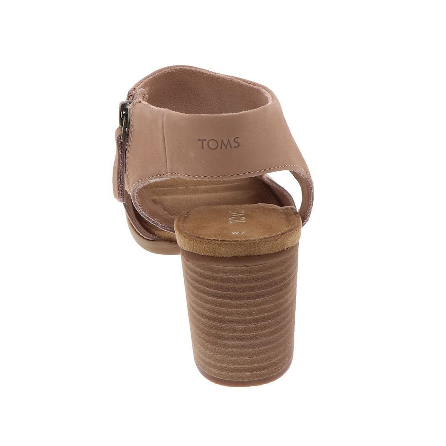 TOMS Eliana Block Heel Sandals Buck Brown Leather Elegant Heels Women's 11 M