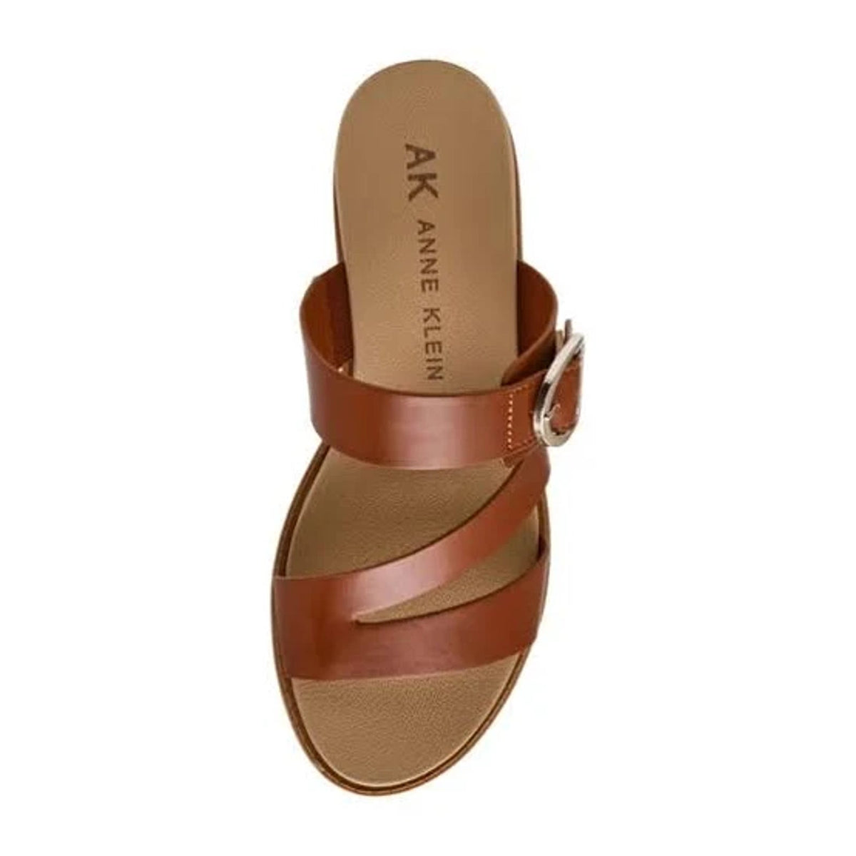 Anne Klein Lalasa Womens Wedge Sandal White Buckle Strap Size 8 M