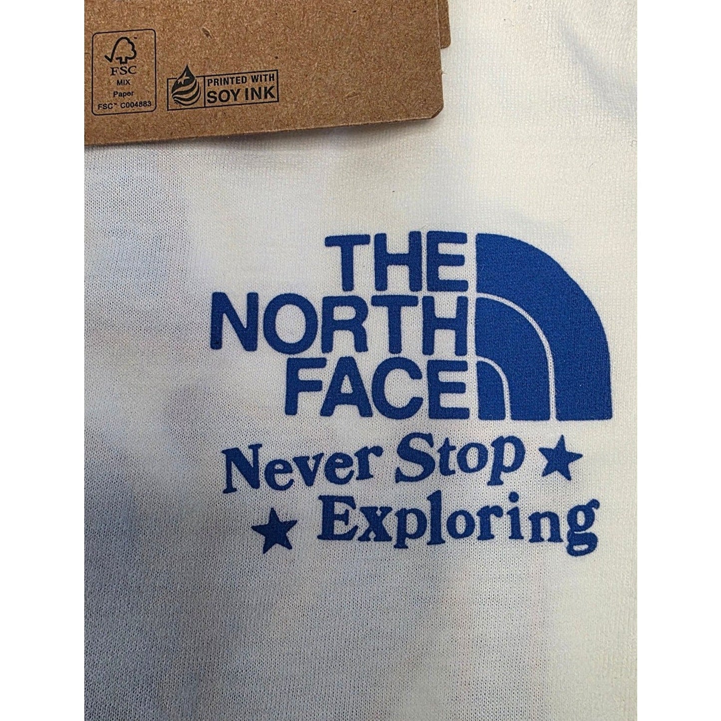 The North Face Crew Neck White USA T-Shirt Never Stop Exploring Womens Large The North Face