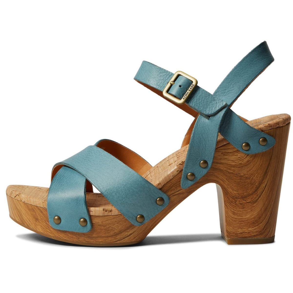 Kork Ease Drew Platform Turquoise Leather Sandal-Size 11 M US