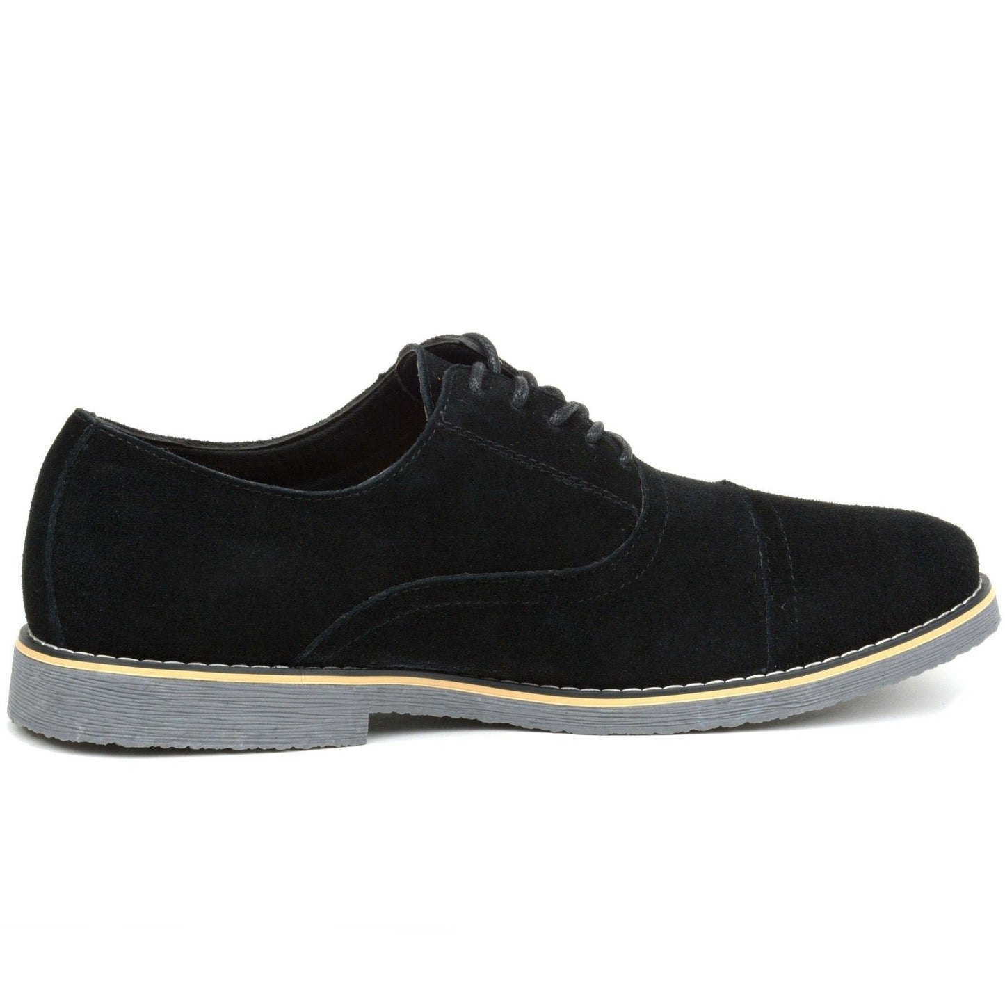 Alpine Swiss Aston Suede Leather Dress Men's Size 10 Black Cap Toe Lace Up