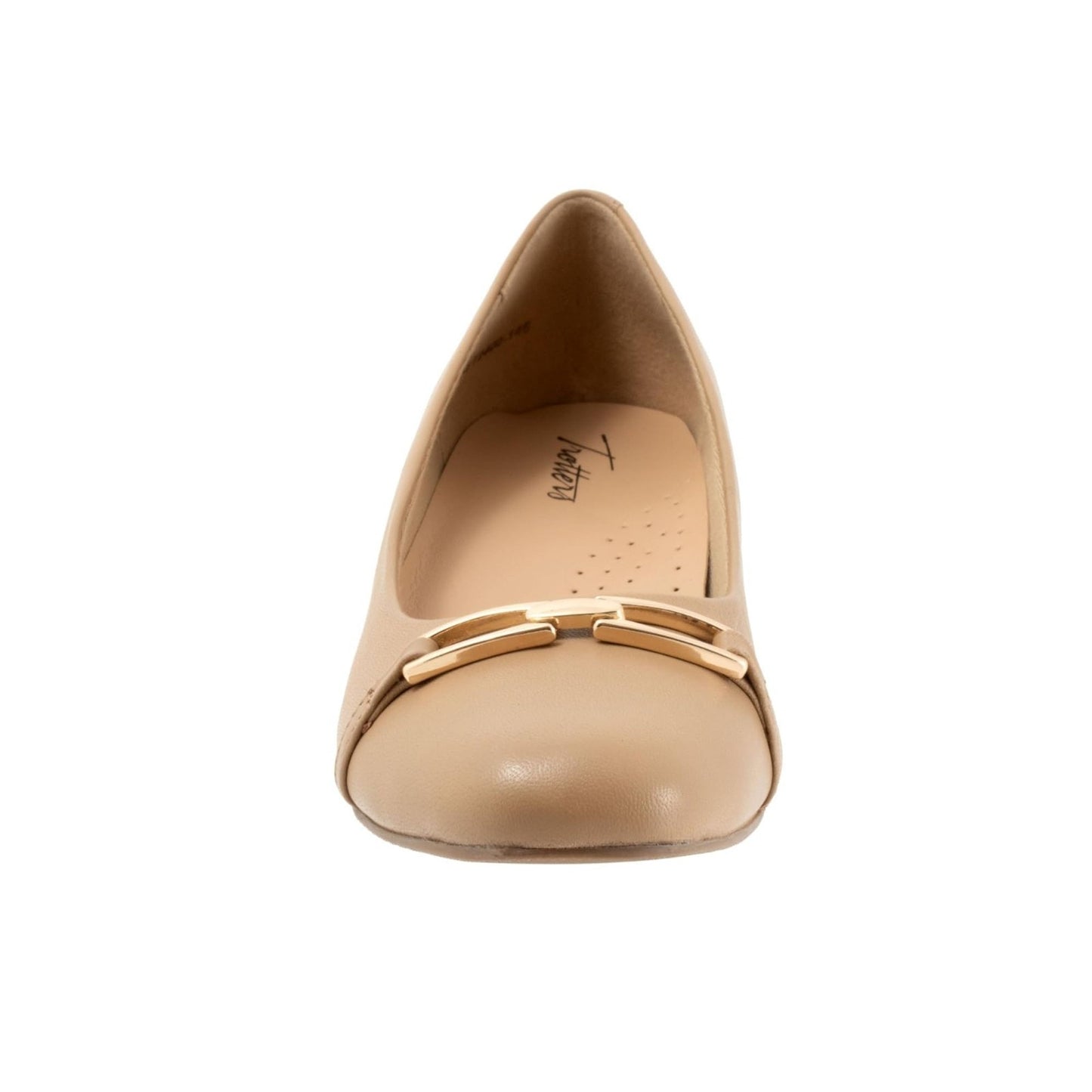 Trotters Dakota Womens Nude Leather Slip On Pumps Heels Shoes Size 8.5 Wide
