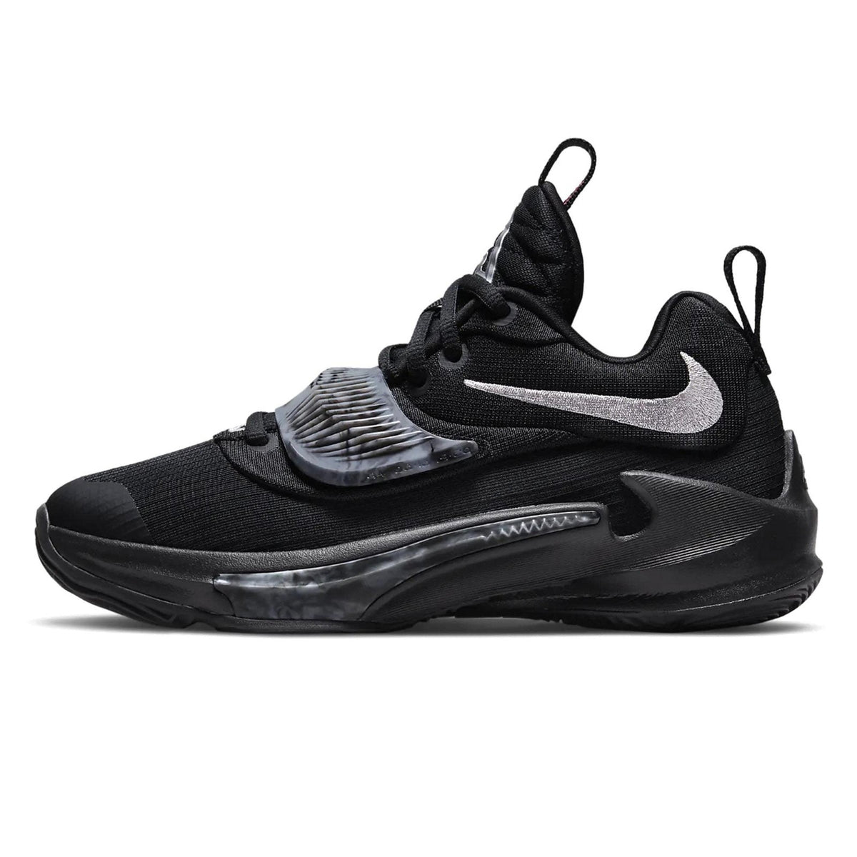 Nike Zoom Freak 3 Grade-School Black Mettalic Silver Basketball Size 6Y