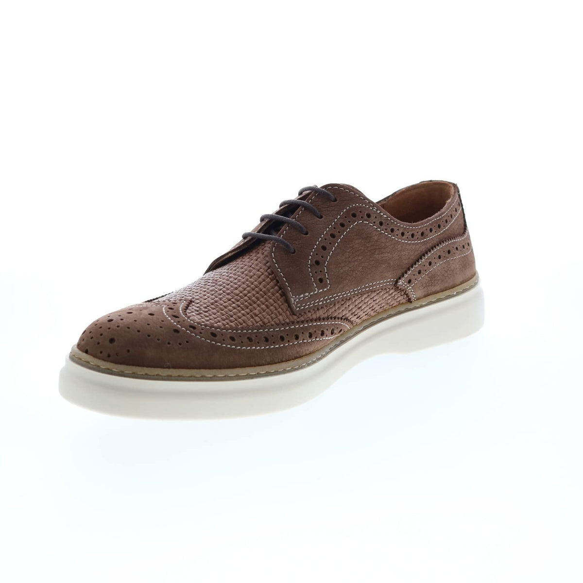 Bruno Magli Salento Raffia Mens Shoes Brown Oxfords Made in Italy Size 10.5 M