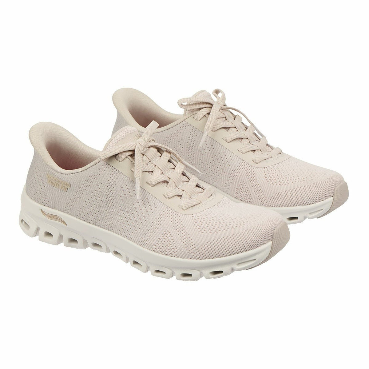 Skechers Womens Hands Free Swift Fit Tan Sneakers Mesh Size 10