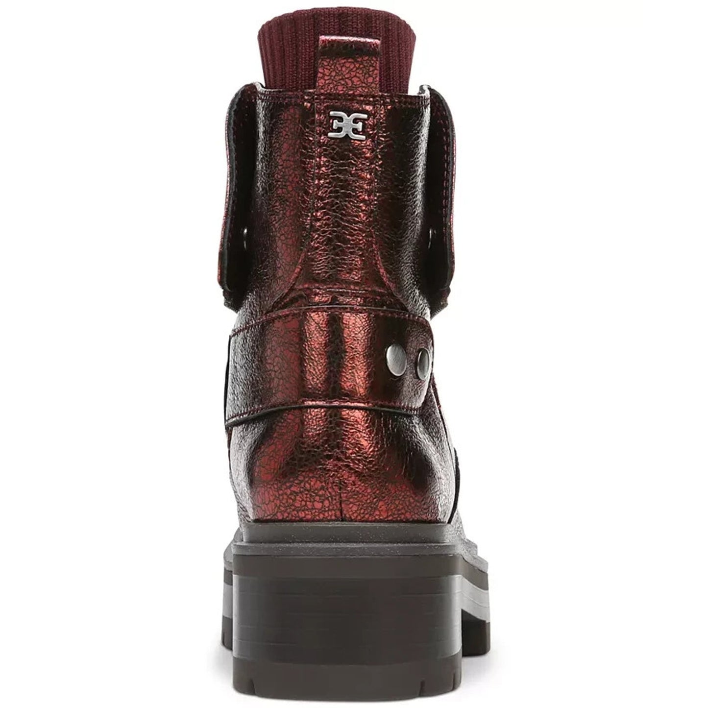 Sam Edelman Womens Linds Ankle Boots Lug Sole Center Zip Moto Leather 8 M
