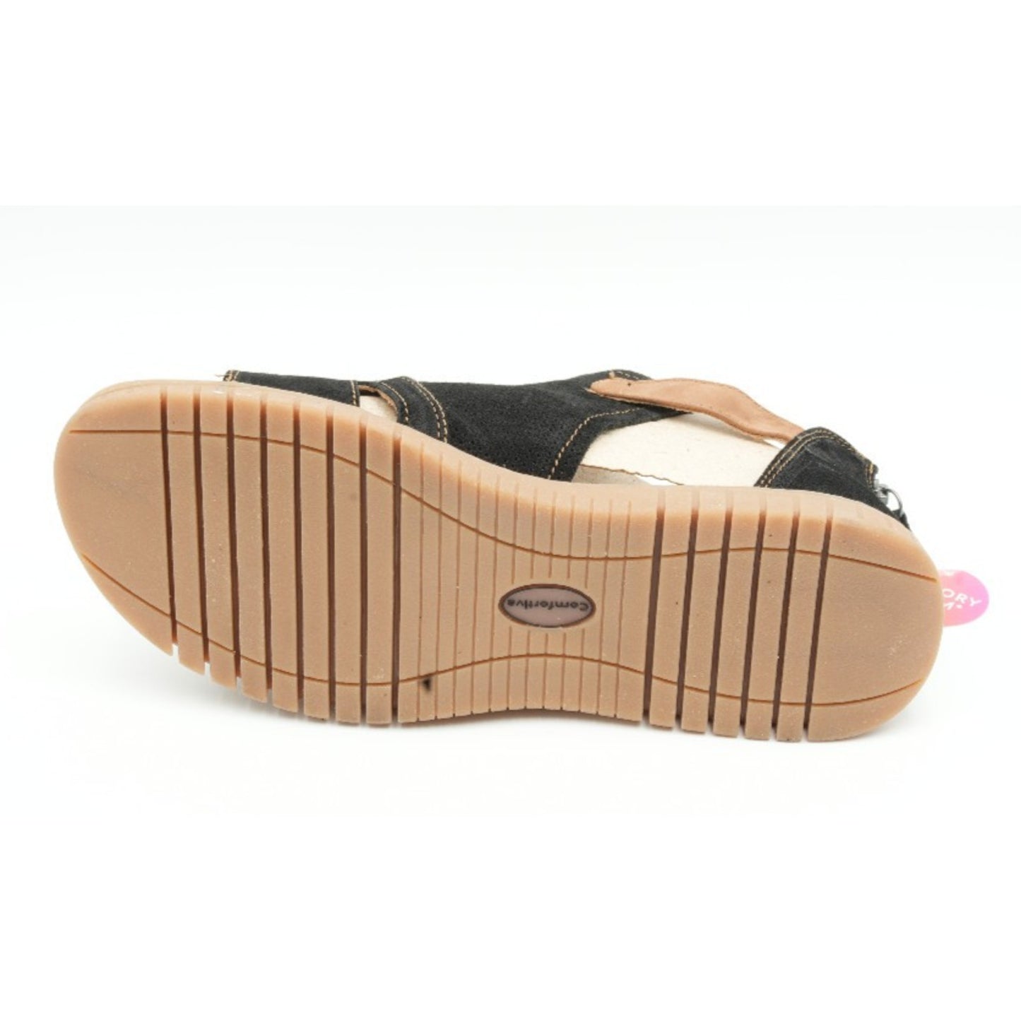 Comfortiva Cerstin Women's comfort Low heel casual sandal Black Suede Size 9.5 M