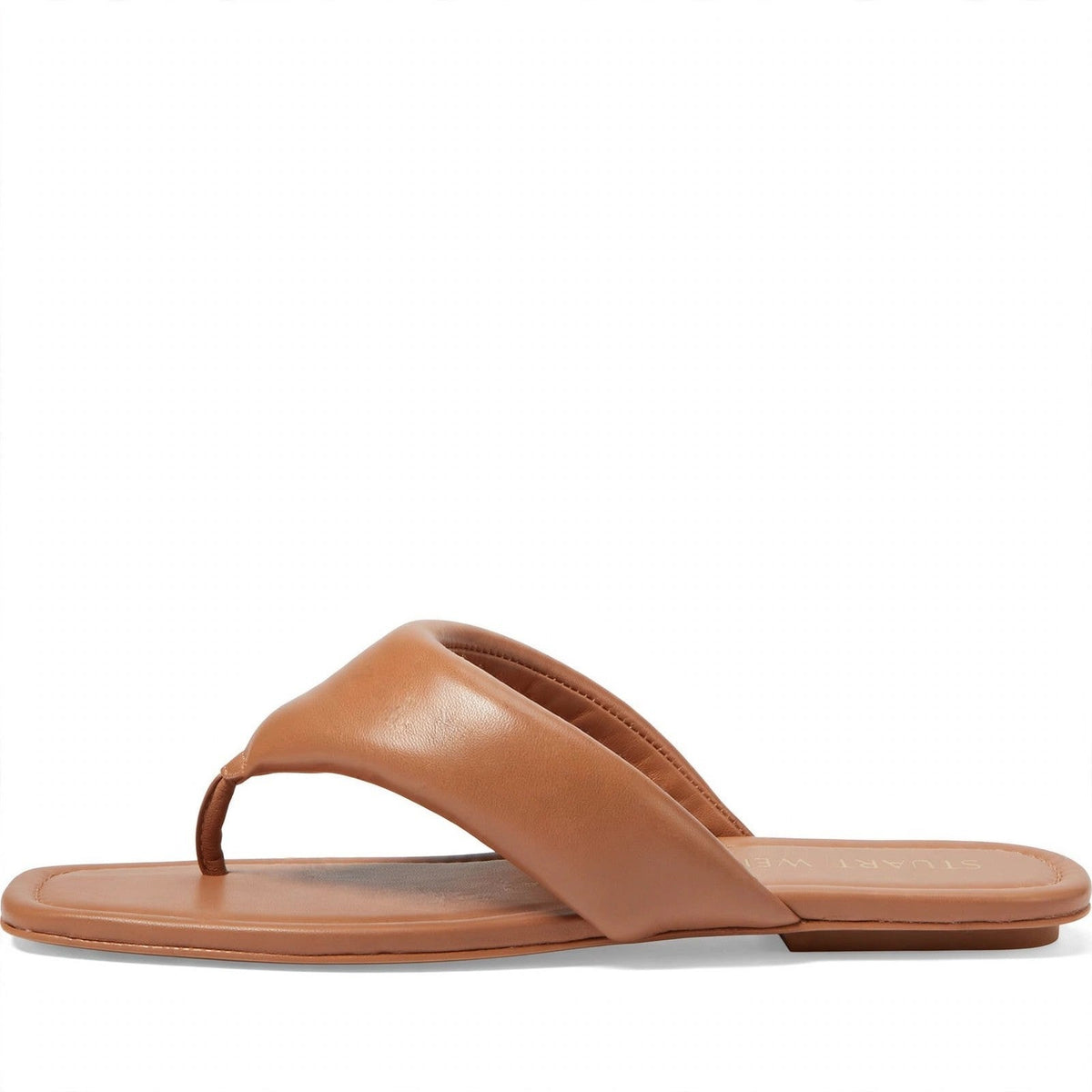 Stuart Weitzman Maui Flip Flop Tan Nappa Leather Womens 5.5 New