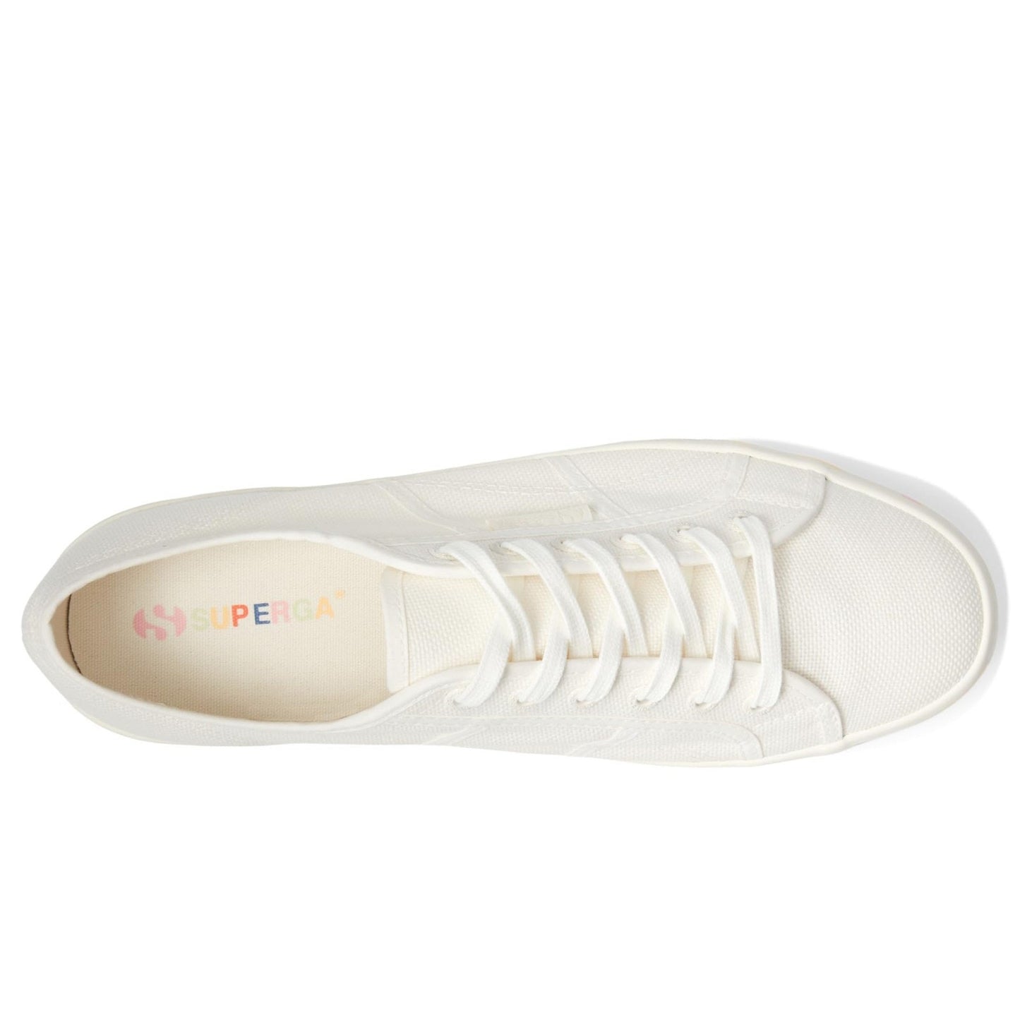 Superga 2740 Classic Canvas Sneaker Lettering Sole White Men 8 - Women 9.5