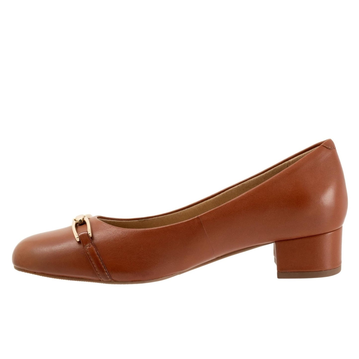 Trotters Dakota Pump Women Brown Leather Slip On Pumps Heels Shoes Size 8 Narrow