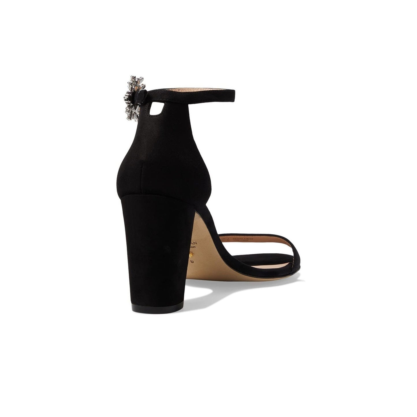 Stuart Weitzman Nearlynude Crystal Nova Sandal Black/Clear 9.5 B