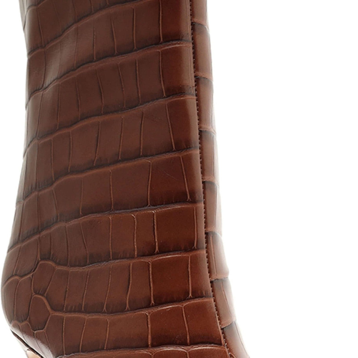 SCHUTZ Mary Women's Boot Croco Pointed Toe Brown Leather Size 8